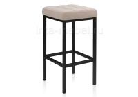 Барный стул Лофт ткань канди крем / черный матовый