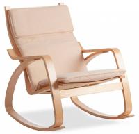 Кресло-качалка mod. AX3005 дерево береза, ткань: полиэстер/хлопок, 61х94,5х104 см, дерево: натуральный #1/ ткань бежевая 1501-4