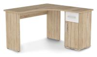Лайт-1 Стол компьютерный 1200 угловой дуб сонома/белый фото Лайт-1 Стол компьютерный 1200 угловой дуб сонома/белый