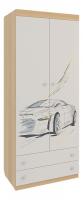 Форсаж Шкаф комбинированный (с ящ. 2-створчатый) дуб сонома/белый