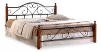 Кровать AT-815 дерево гевея/металл, 160*200 см (Queen bed), красный дуб/черный фото Кровать AT-815 дерево гевея/металл, 160*200 см (Queen bed), красный дуб/черный. Фото №1