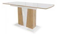 Стол Фрегат обеденный (белый/дуб катания/стекло) фото Стол Фрегат обеденный (белый/дуб катания/стекло)
