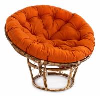 Кресло PAPASAN ECO SKIN / с подушкой / Natural (натуральный), ткань Оранжевый, С 23 фото Кресло PAPASAN ECO SKIN / с подушкой / Natural (натуральный), ткань Оранжевый, С 23. Фото №1