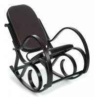 Кресло-качалка mod. AX3002-2 дерево береза/экокожа, 55х98х91 см, дерево: венге #9, экокожа темно-коричневая