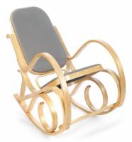 Кресло-качалка mod. AX3002-2 дерево береза, ткань: полиэстер/хлопок, 55х98х91 см, дерево: натуральный #1/ ткань светло-серая 2022