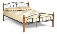 Кровать РУМБА (AT-203)/ RUMBA Wood slat base дерево гевея/металл, 140*200 см (Double bed), красный дуб/черный фото Кровать РУМБА (AT-203)/ RUMBA Wood slat base дерево гевея/металл, 140*200 см (Double bed), красный дуб/черный. Фото №1