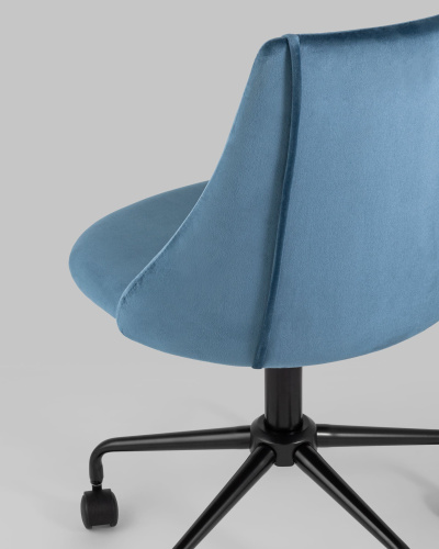 Кресло компьютерное Сиана велюр синий. Фото №8