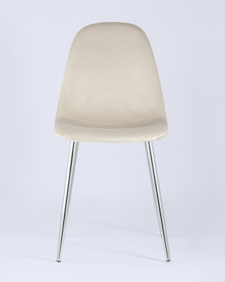 Стул Валенсия велюр кремовый хромированные ножки. Фото