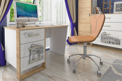 Сити СТЛ.336.05 Стол компьютерный Бело-серый/Дуб небраска фото Сити СТЛ.336.05 Стол компьютерный Бело-серый/Дуб небраска. Фото №2