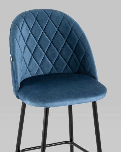 Стул барный Марсель велюр пыльно-синий. Фото №9