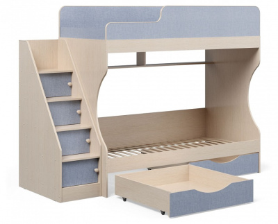 Кровать двухъярусная Р443 Капризун 6, голубой. Фото