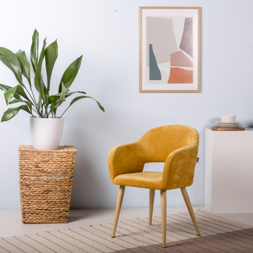 Кресло Oscar Жёлт/Натуральный Дуб. Фото №7