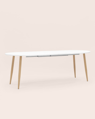 Стол обеденный Берген раскладной 160-190-220*90 белый фото Стол обеденный Берген раскладной 160-190-220*90 белый. Фото №5