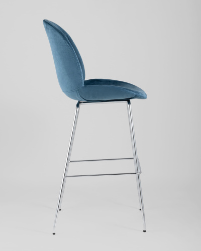 Стул барный Beetle со спинкой маренго хромированные ножки. Фото №4