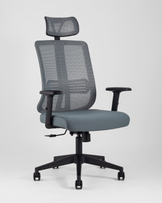Кресло руководителя TopChairs Post серое фото Кресло руководителя TopChairs Post серое. Фото №3