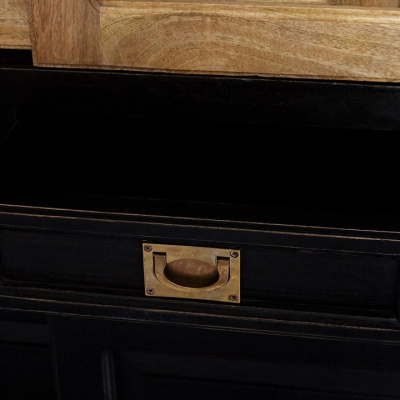 Библиотека большая Secret de Maison BLACK LABEL (mod. WA-0018) дерево акация, манго, мдф, 246х49х241см, черный/натуральный. Фото