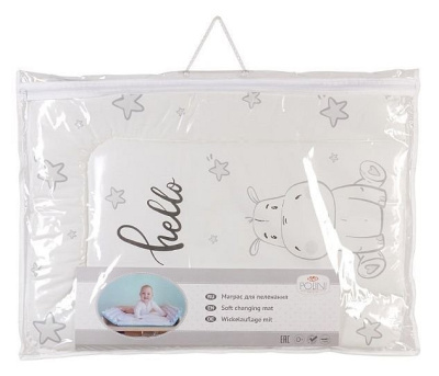Матрас пеленальный Polini kids Бегемотик, серый. Фото