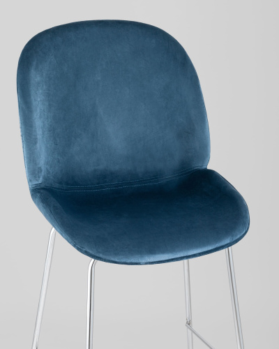 Стул барный Beetle со спинкой маренго хромированные ножки. Фото №9