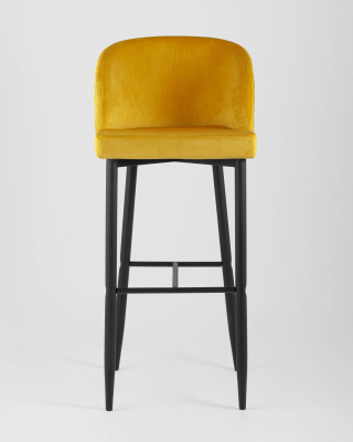 Стул барный Оскар велюр оранжевый. Фото