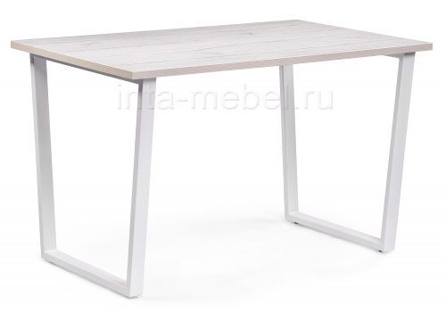 Стол деревянный Лота Лофт 120 25 мм юта / белый матовый. Фото №1