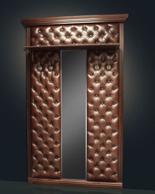 Вешалка с 4 крючками с зеркалом и полкой Б5.10-4. Фото №2