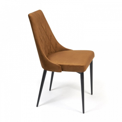 Стул LAVANDA (mod.712) ткань/металл, 55х55х92 см, высота до сиденья 50 см, коричневый barkhat 11/черный (поставляется по 4 шт). Фото №2