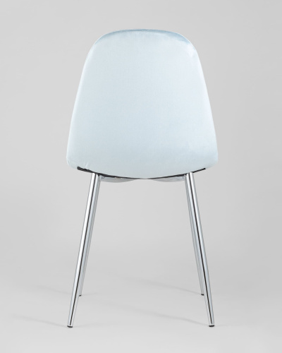 Стул Валенсия велюр пыльно-голубой хромированные ножки. Фото №6