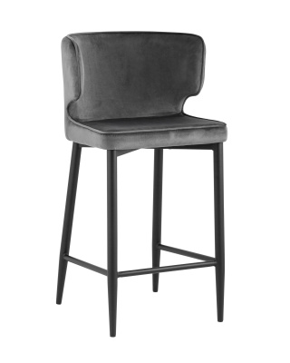 Стул полубарный Матео велюр серый фото Стул полубарный Матео велюр серый. Фото №2