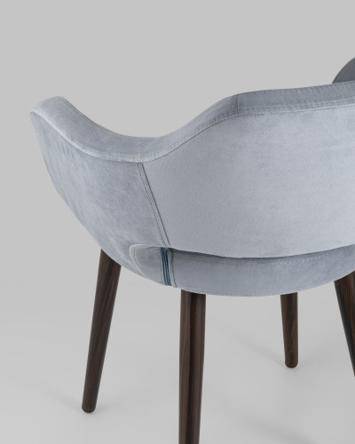 Стул с подлокотниками Саймон велюр серый. Фото №8