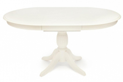 Стол обеденный LEONARDO (Леонардо) дерево гевея/мдф, 1067x1067+457x760, pure white (402). Фото №2