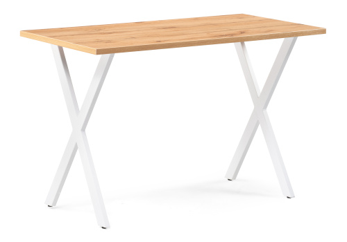 Стол деревянный Алеста Лофт 120 25 мм дуб вотан / белый матовый. Фото №1