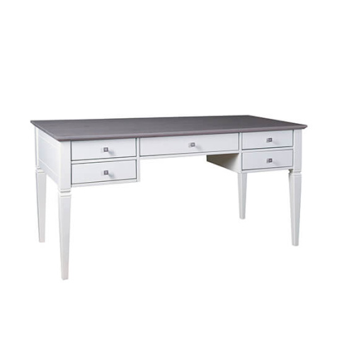 (5.2) Стол письменный "Ольса" 005 (белый лак/серый). Фото №1