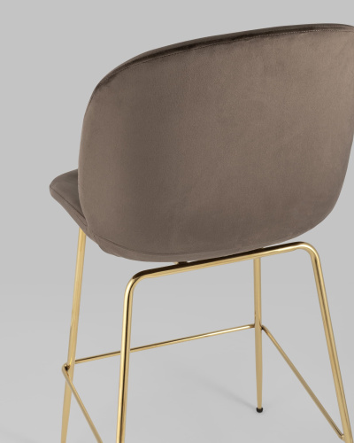 Стул полубарный Beetle со спинкой коричневый. Фото №8