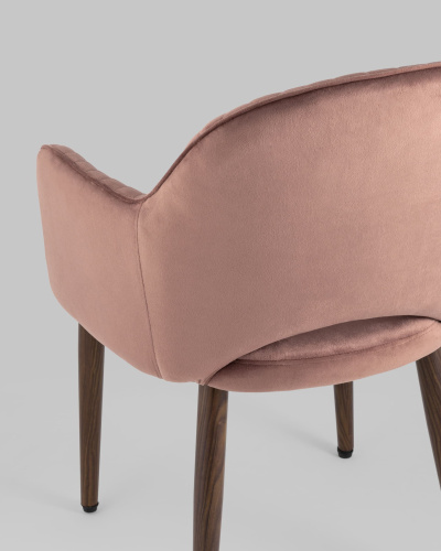 Стул Венера Хани велюр пыльно-розовый ножки дерево. Фото №8