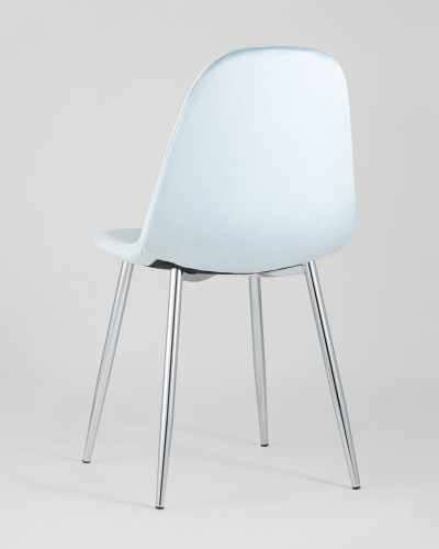 Стул Валенсия велюр пыльно-голубой хромированные ножки. Фото №7