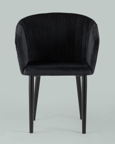 Стул с подлокотниками Нейтон велюр черный. Фото №5