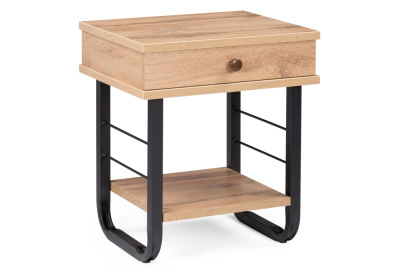 Тумба прикроватная Малгома черная / дуб вотан. Фото