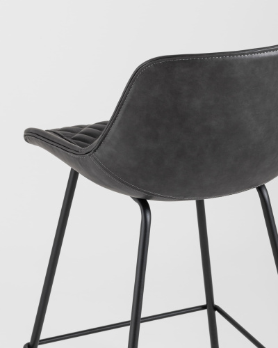 Стул полубарный TEXAS экокожа серый. Фото №8