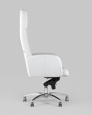 Кресло руководителя Лестер микровелюр светло-серый. Фото №4