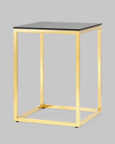 Журнальный стол 40*40 ТАУН золото стекло smoke. Фото №3