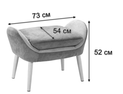 Банкетка-скамейка АРТ ДЕКО велюр синий сталь серебро. Фото