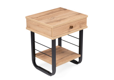 Тумба прикроватная Малгома черная / дуб вотан. Фото