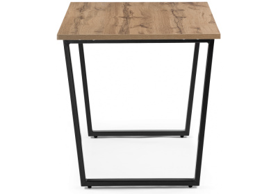 Стол деревянный Лота Лофт 120 25 мм дуб вотан / матовый черный. Фото