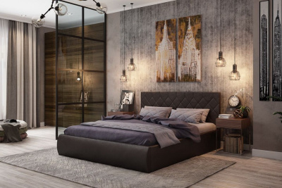 Ника Кровать 1.6 шоколад (экокожа) фото Ника Кровать 1.6 шоколад (экокожа). Фото №2