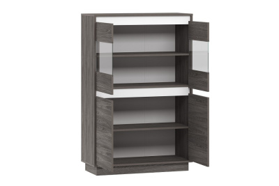 Virginia НМ 011.83 Шкаф для посуды Белый Скандинавский/Ясень Анкор темный (KR) фото Virginia НМ 011.83 Шкаф для посуды Белый Скандинавский/Ясень Анкор темный (KR). Фото №2