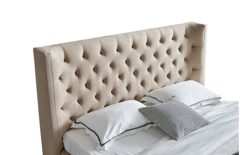 Кровать 1726 BEIGE бежевая с ящиком для белья. Фото №14