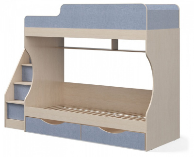 Кровать двухъярусная Р443 Капризун 6, голубой. Фото