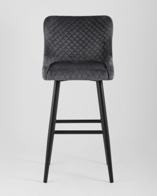 Стул барный Ститч велюр серый. Фото