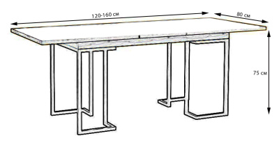 Стол раскладной обеденный Loft 120 Дуб табак. Фото №3