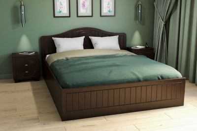 кровать 2000*1600 Монблан МБ-606К с ламелями и п/м орех шоколадный фото кровать 2000*1600 Монблан МБ-606К с ламелями и п/м орех шоколадный. Фото №2